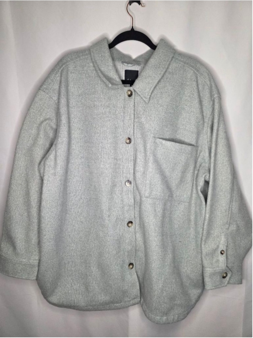 Reitmans Light Gray Shacket Plus Size 3X